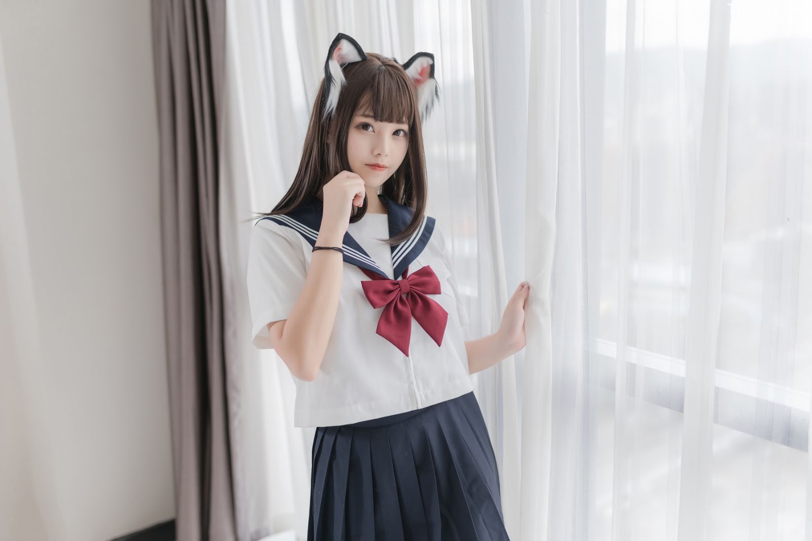 [MTCos] 喵糖映画 Vol.002 - Chinese model - Cosplay Japanese School Girl Student with Cat Hairband