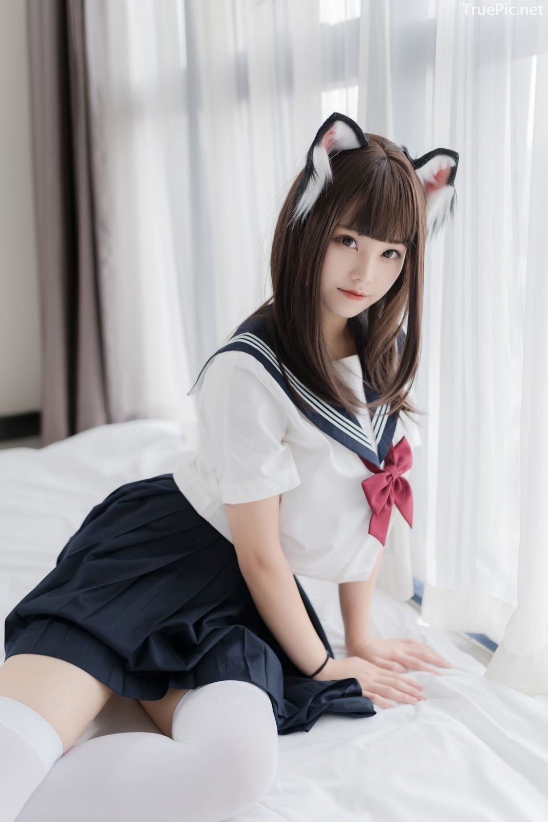 [MTCos] 喵糖映画 Vol.002 - Chinese model - Cosplay Japanese School Girl Student with Cat Hairband