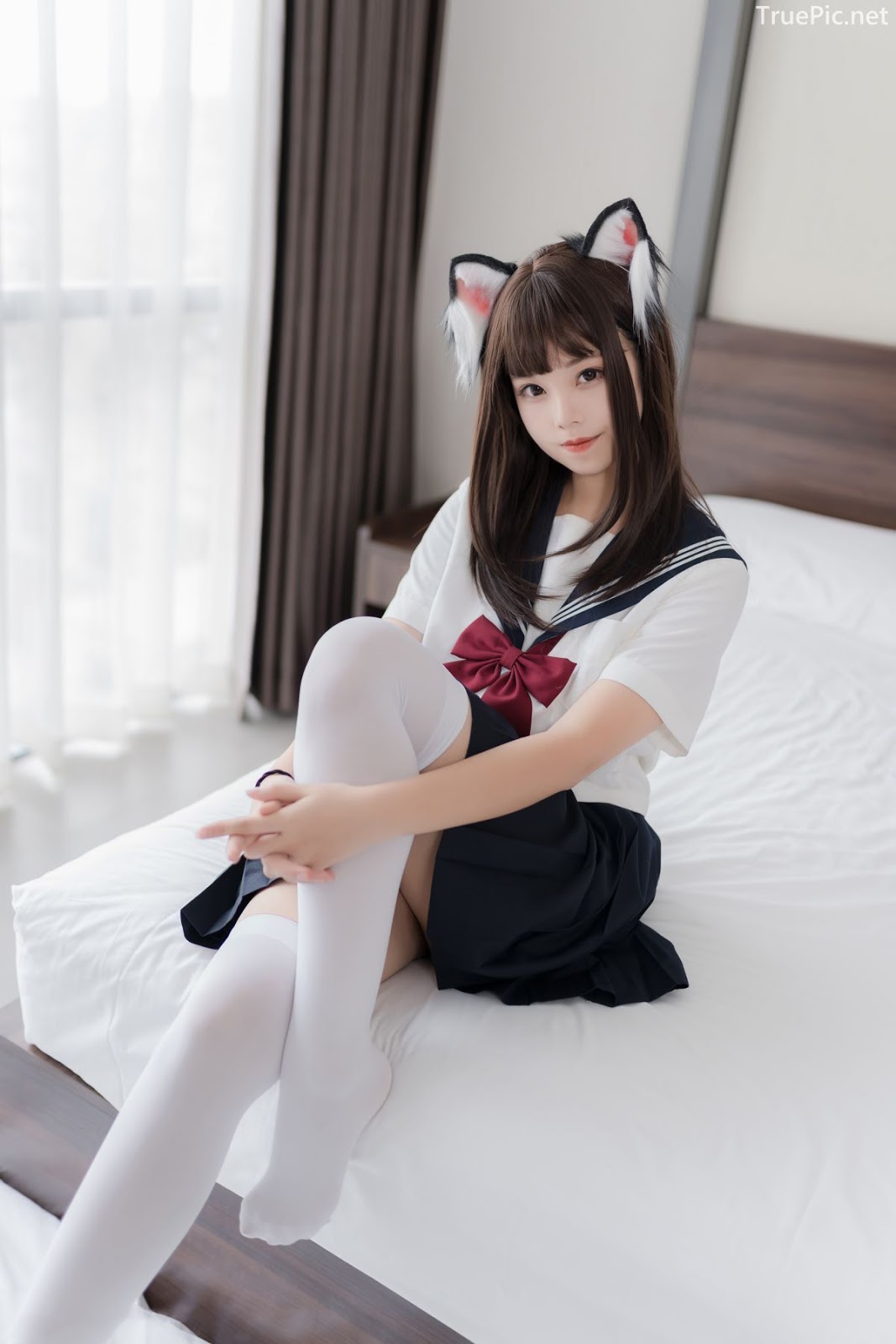 [MTCos] 喵糖映画 Vol.002 - Chinese model - Cosplay Japanese School Girl Student with Cat Hairband