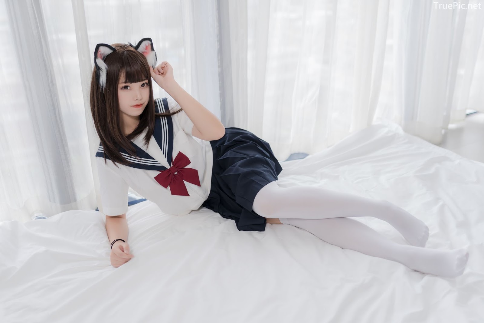 [MTCos] 喵糖映画 Vol.002 - Chinese model - Cosplay Japanese School Girl Student with Cat Hairband