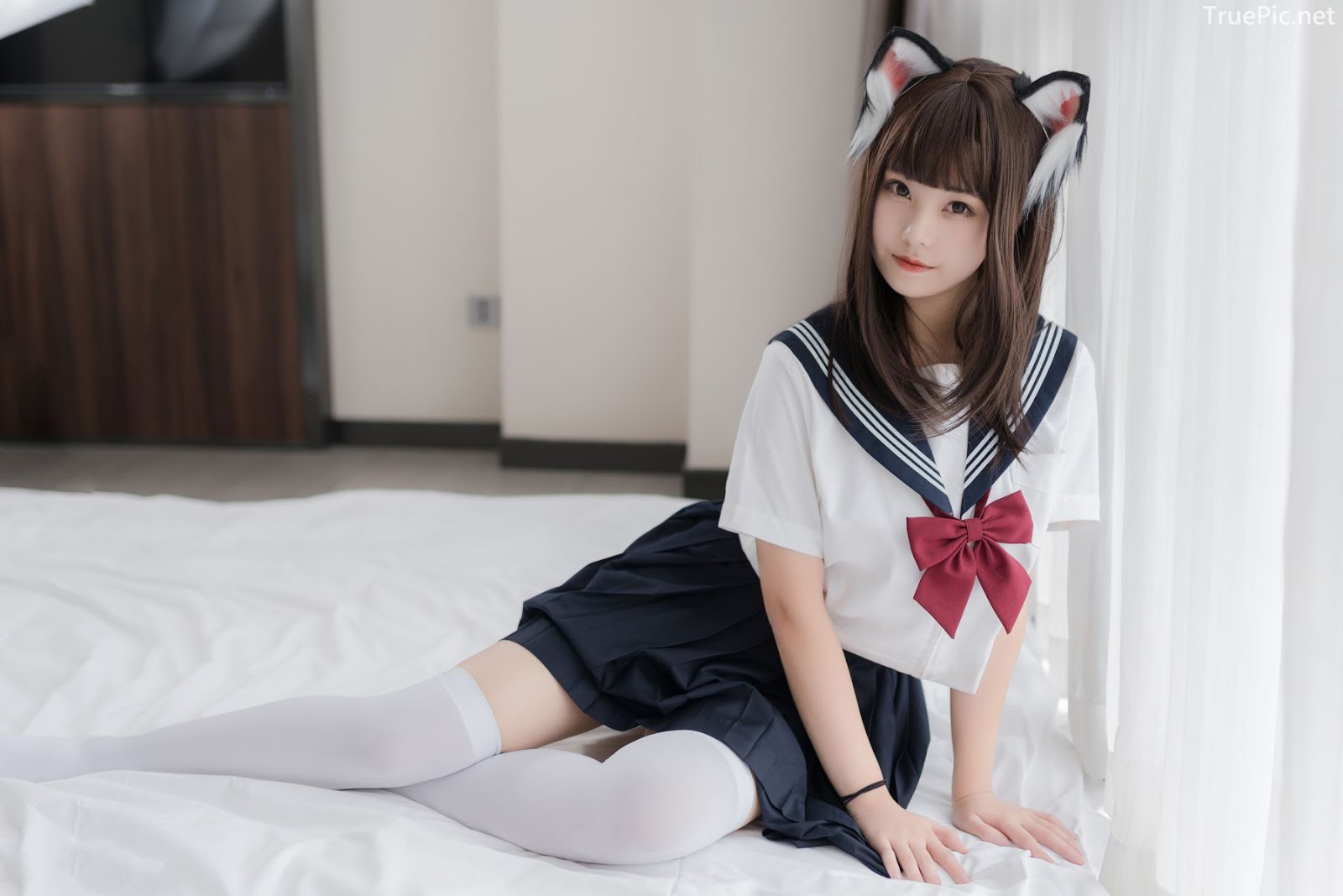 [MTCos] 喵糖映画 Vol.002 - Chinese model - Cosplay Japanese School Girl Student with Cat Hairband