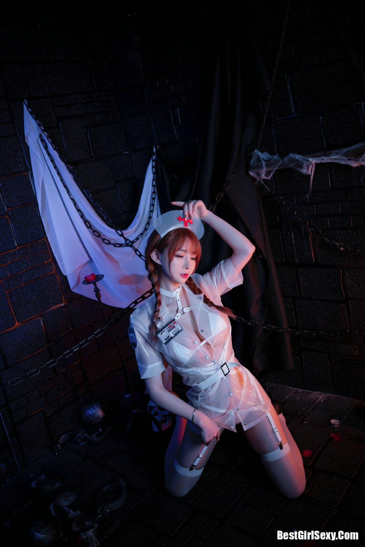 Coser@叉子宝宝 透明小护士 白丝 21