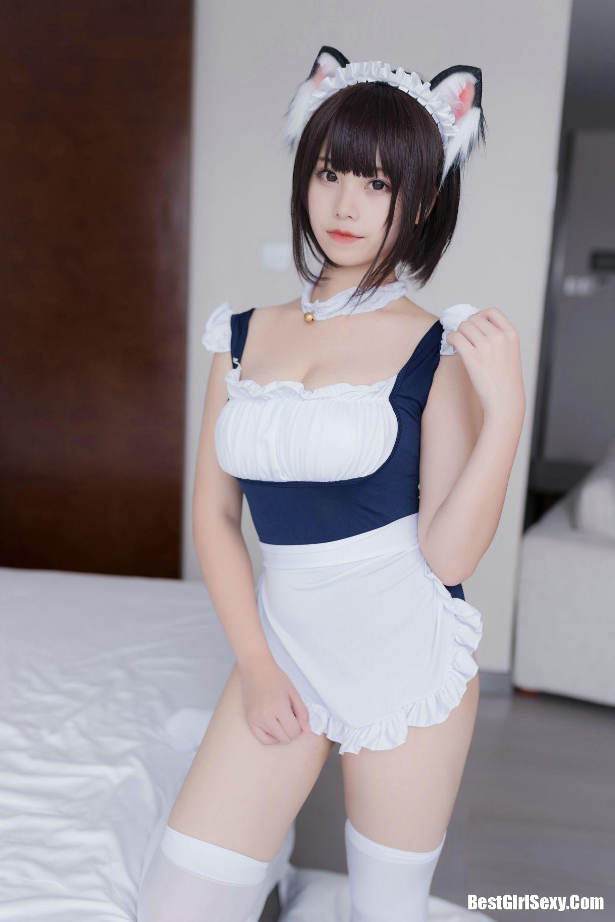 Coser@蜜汁猫裘 女仆兽耳娘 白丝 30