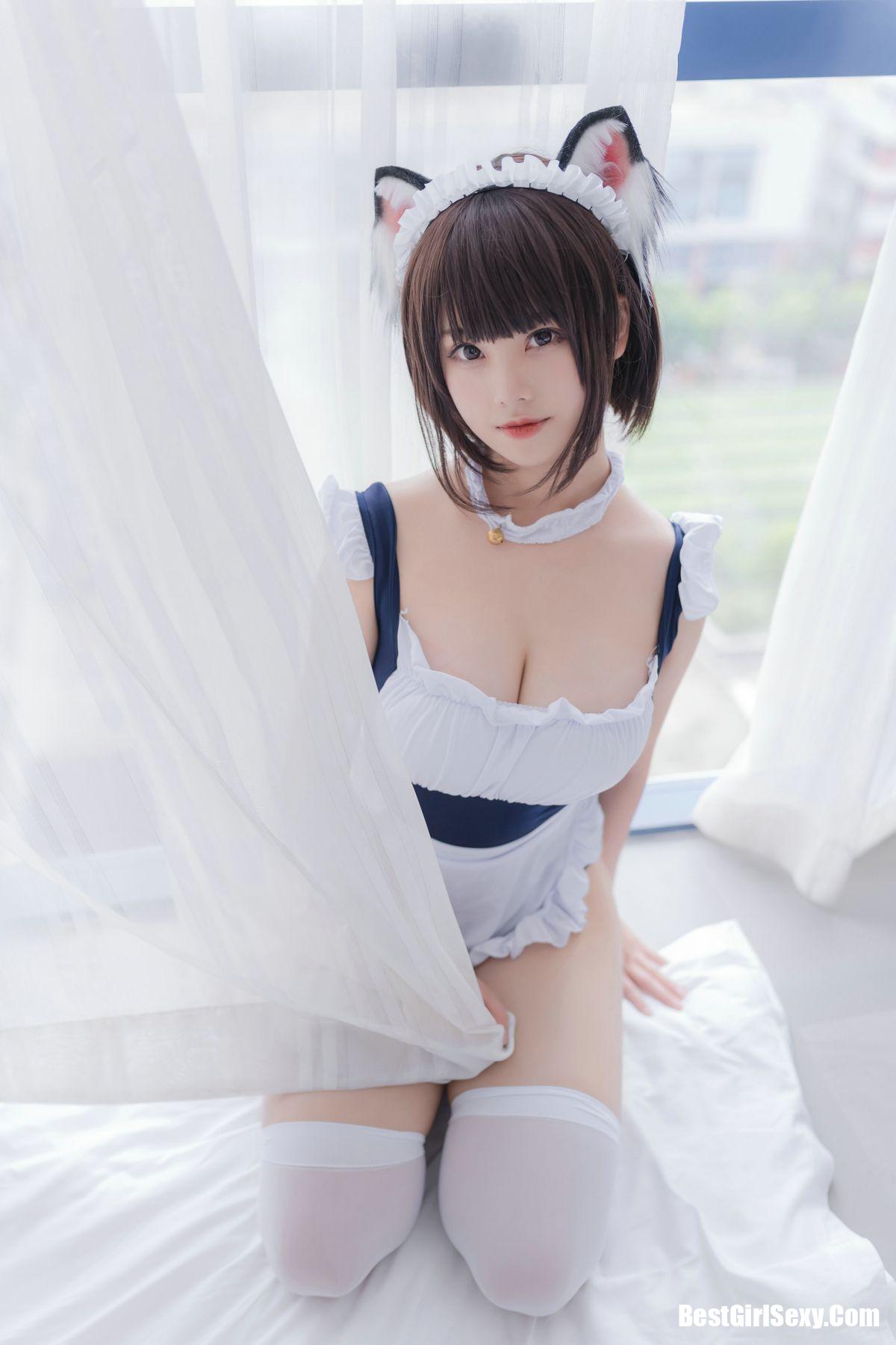 Coser@蜜汁猫裘 女仆兽耳娘 白丝 7