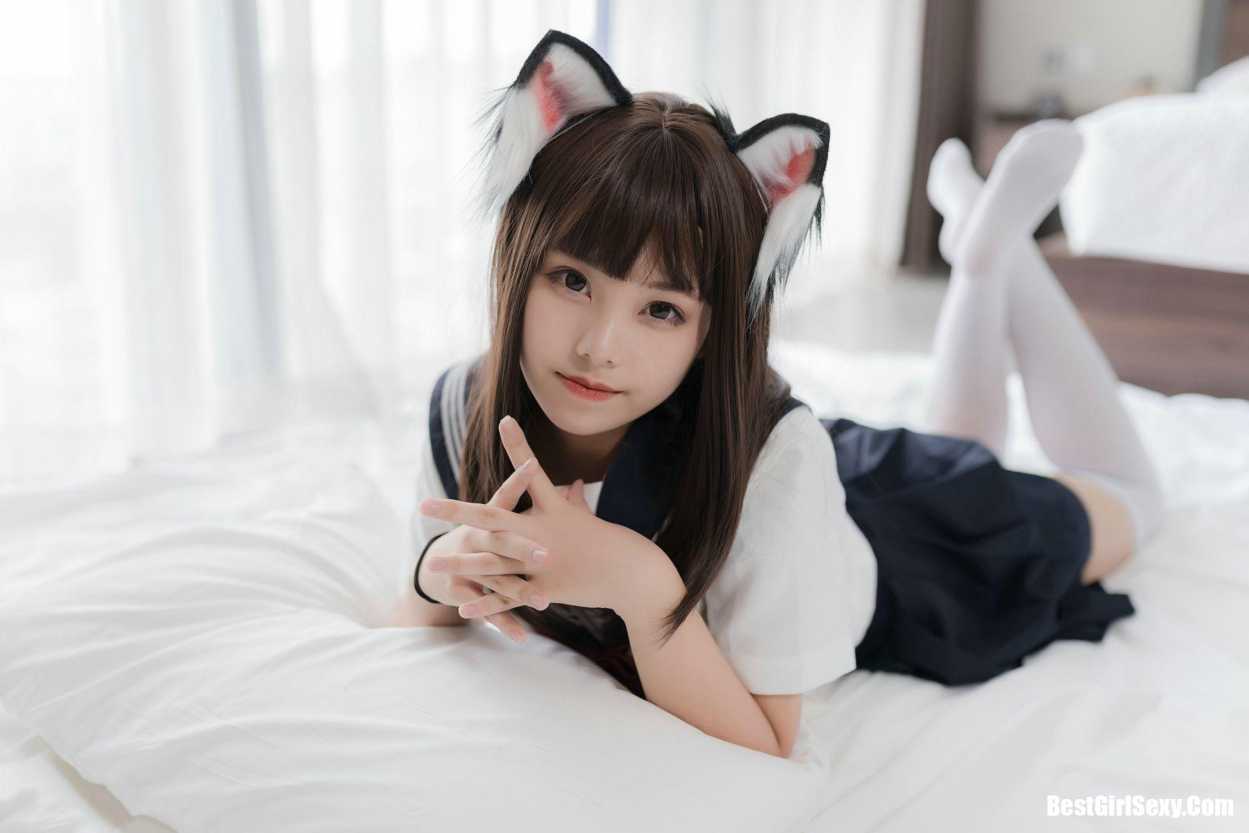 Coser@蜜汁猫裘 猫耳JK 白丝 17