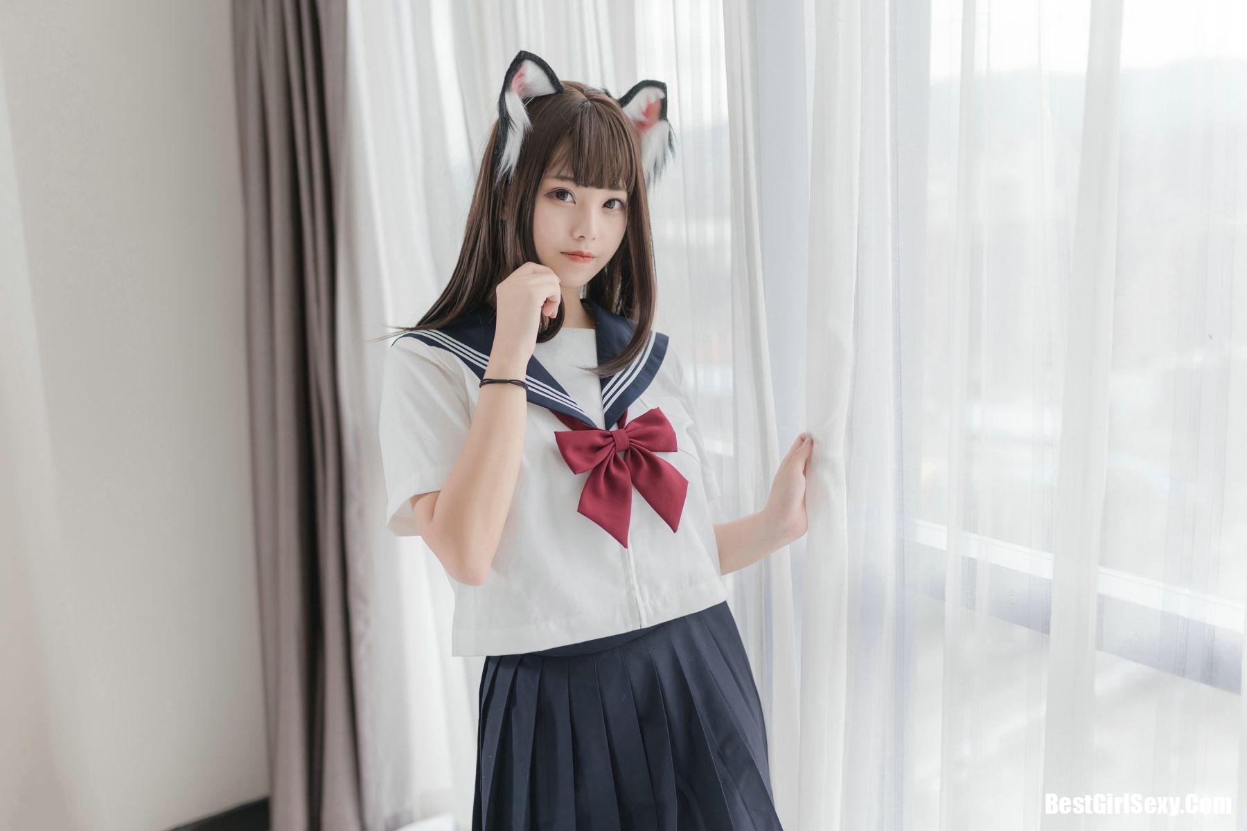 Coser@蜜汁猫裘 猫耳JK 白丝 6