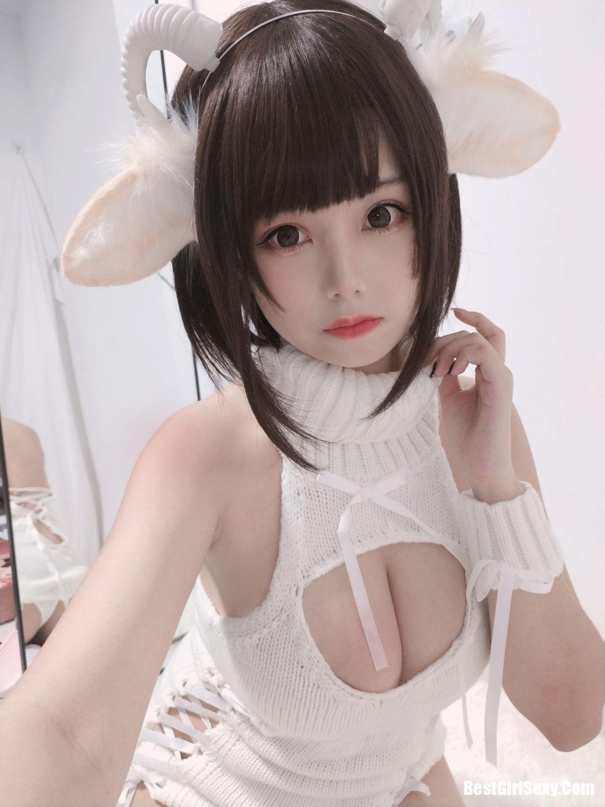 Coser@蜜汁猫裘 Vol.043 白丝毛衣 16