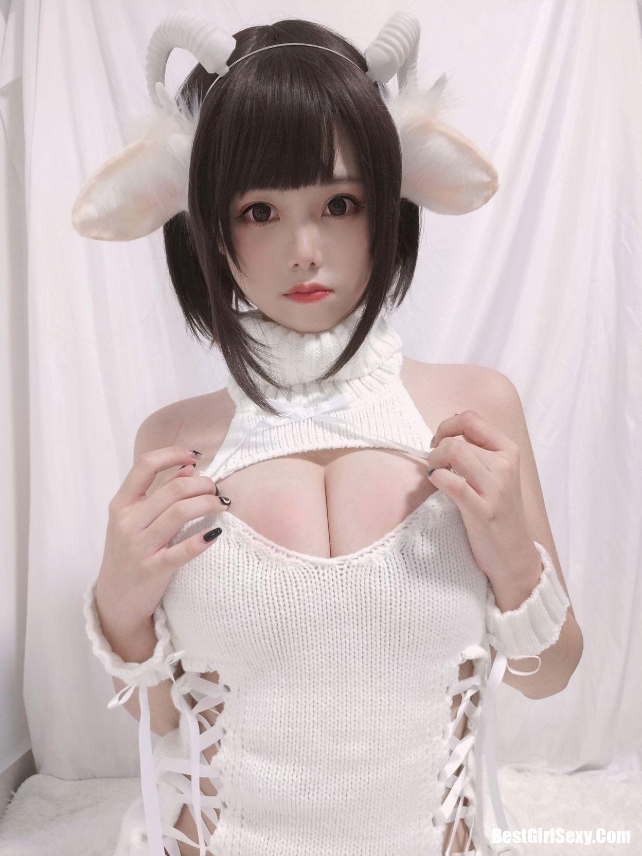 Coser@蜜汁猫裘 Vol.043 白丝毛衣 4