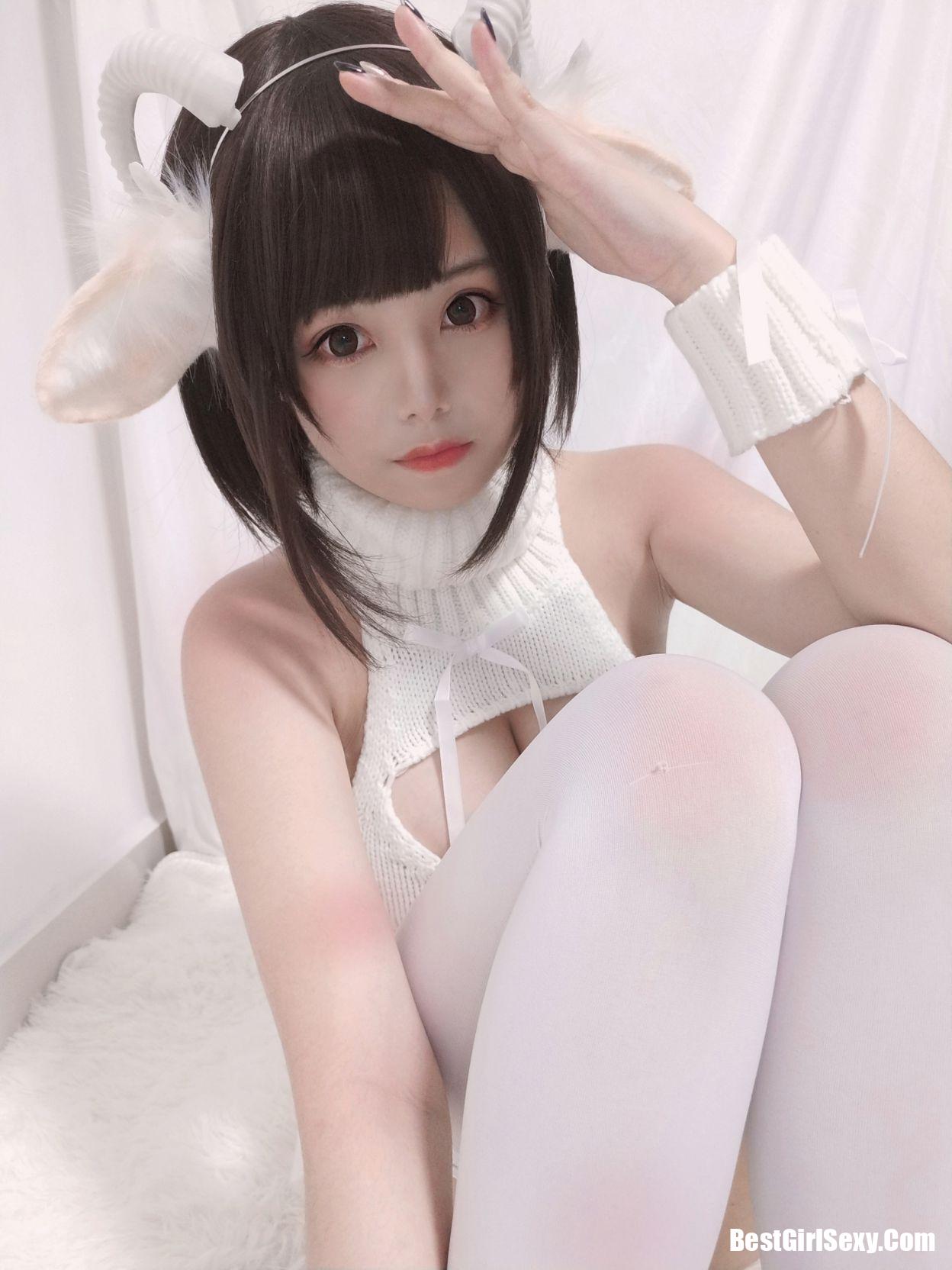 Coser@蜜汁猫裘 Vol.043 白丝毛衣 7