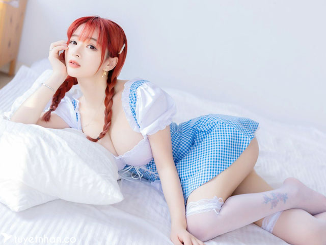 Coser 叉子宝宝 蓝白少女 白丝 Mỹ nhân gái xinh