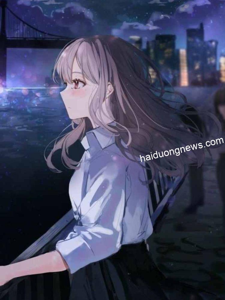 Hình nền nữ anime đẹp buồn tâm trạng nhất với ánh mắt nhìn xa xăm.