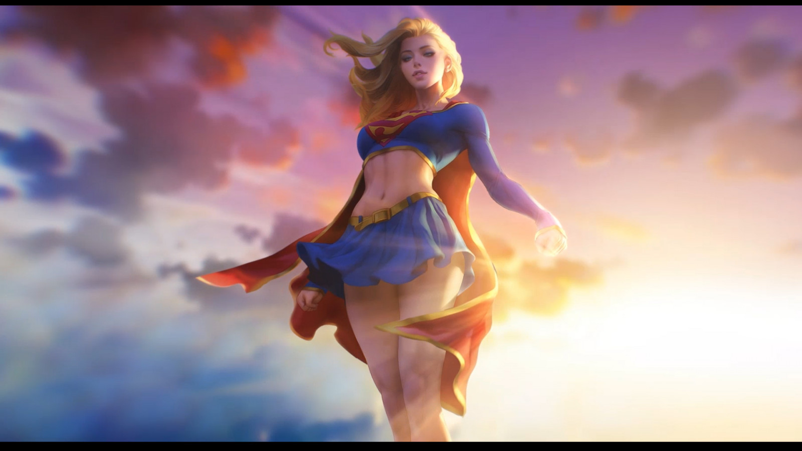 Supergirl, DC Comics, skirt, blonde, Artgerm