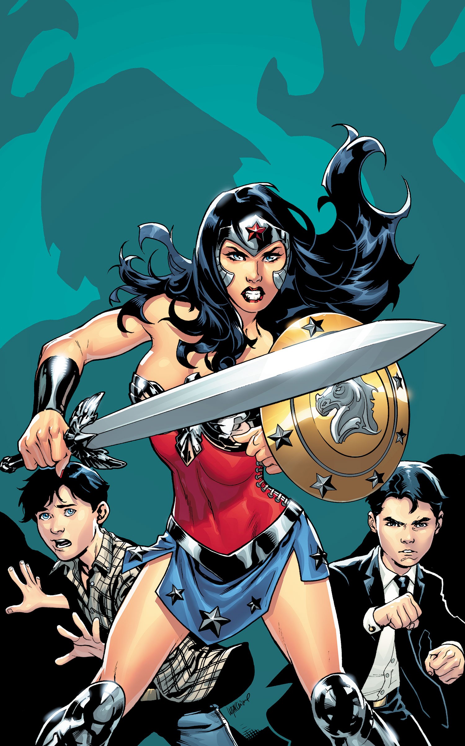 illustration, anime, cartoon, Wonder Woman, comics, superheroines, Superwoman, World's Finest, comic book